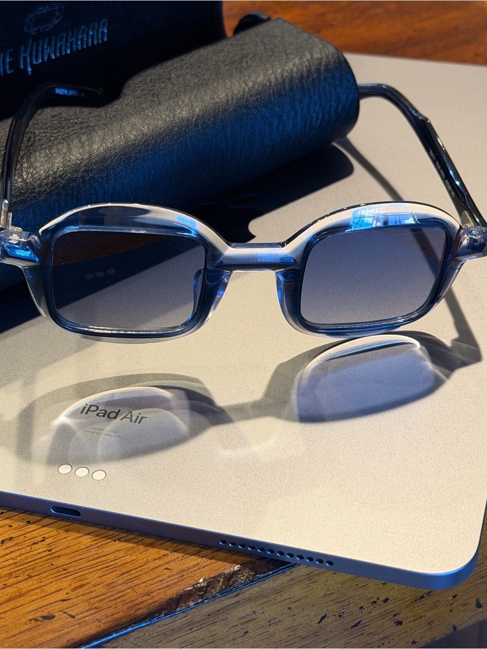 Blake Kuwahara-Blue Frame, Tinted Blue Sunglasses w/Case